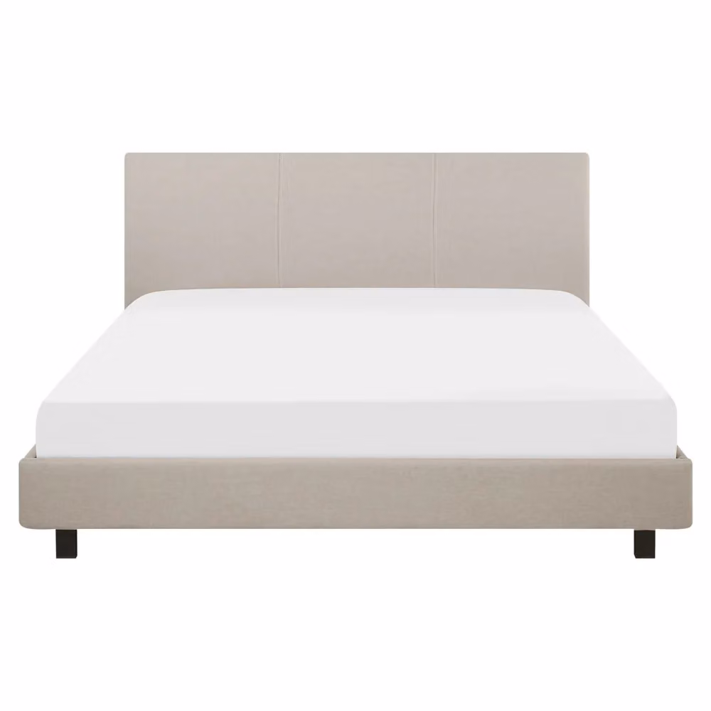 Letto imbottito Beliani con doghe a balanciere in legno, design moderno, colore beige, L/P: 160 x 200 cm – 2