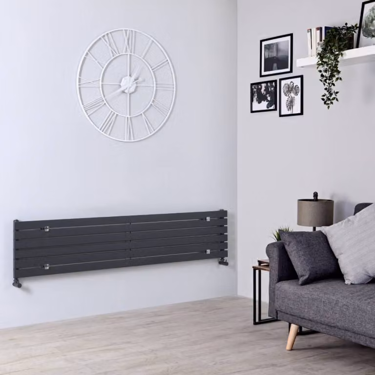 Radiatore di Design Orizzontale Sloane HudsonReed Antracite L: 178 cm, H: 35,4 cm, 670W