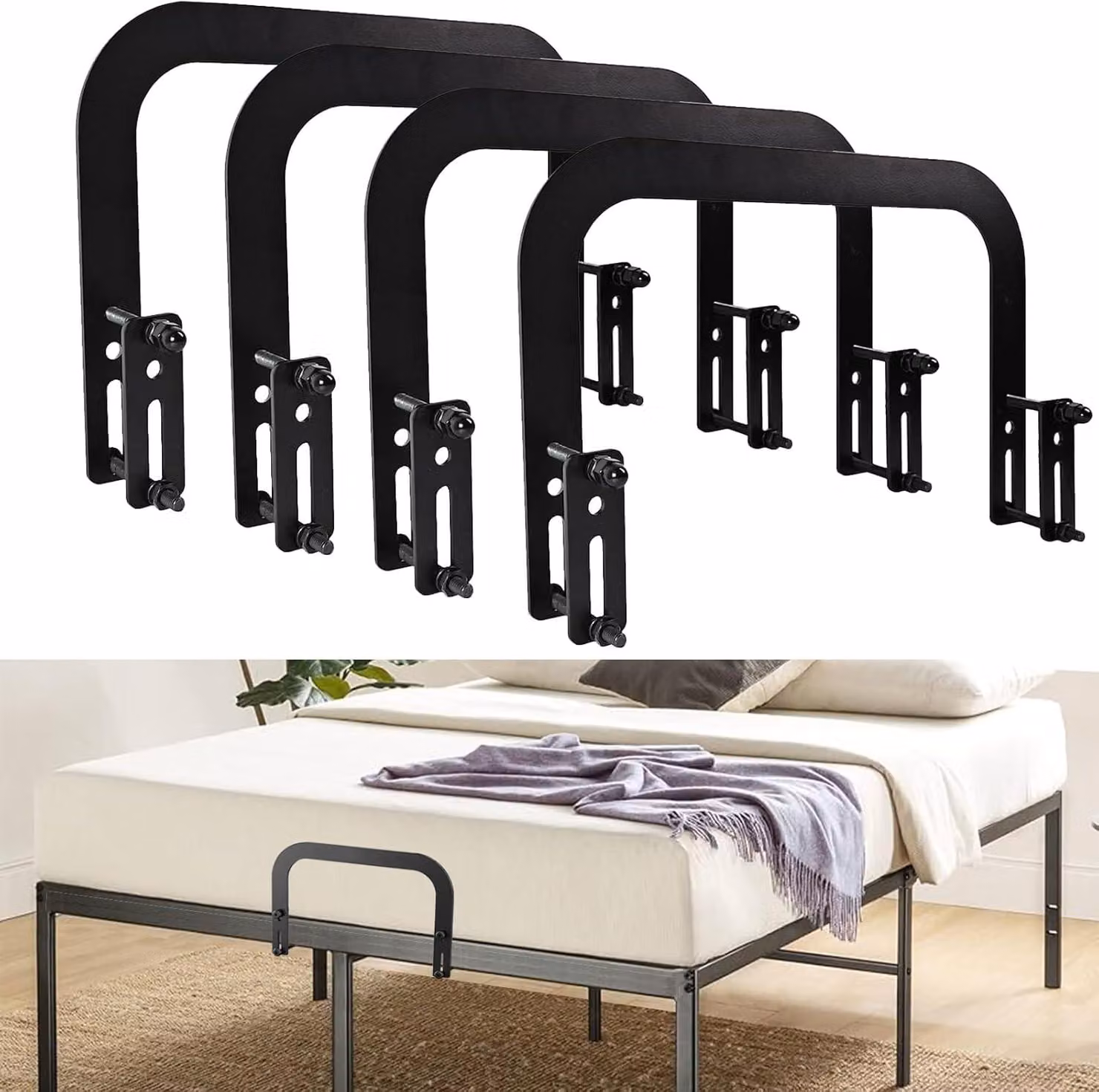 Set di 4 supporti per materasso per struttura letto in metallo