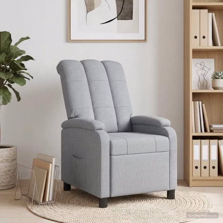 vidaXL Poltrona reclinabile moderna in tessuto Grigio con braccioli
