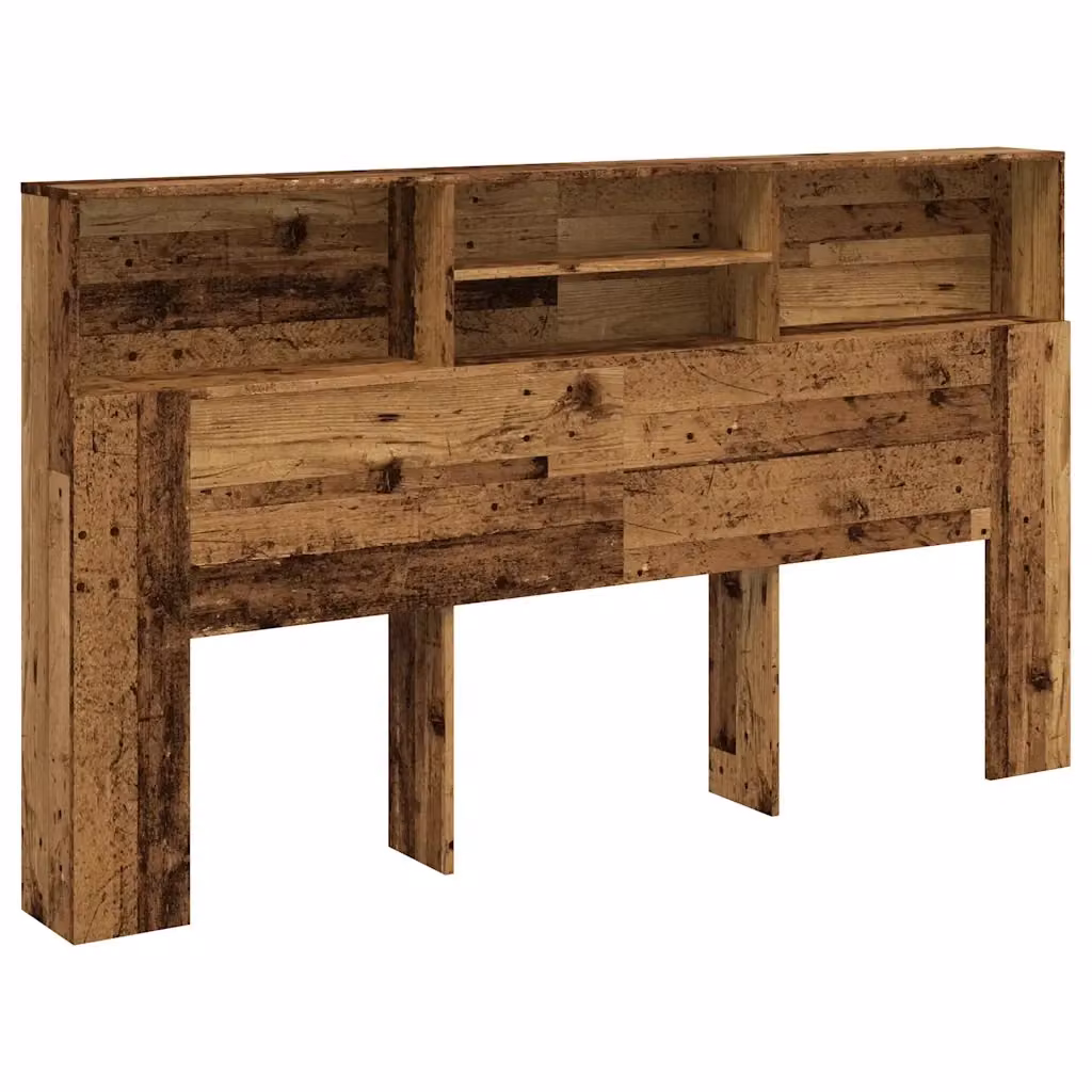 Testiera con Contenitore e Ripiani Design Mania in Legno Marrone L: 180 cm, P: 19 cm, H: 103,5 cm – 2