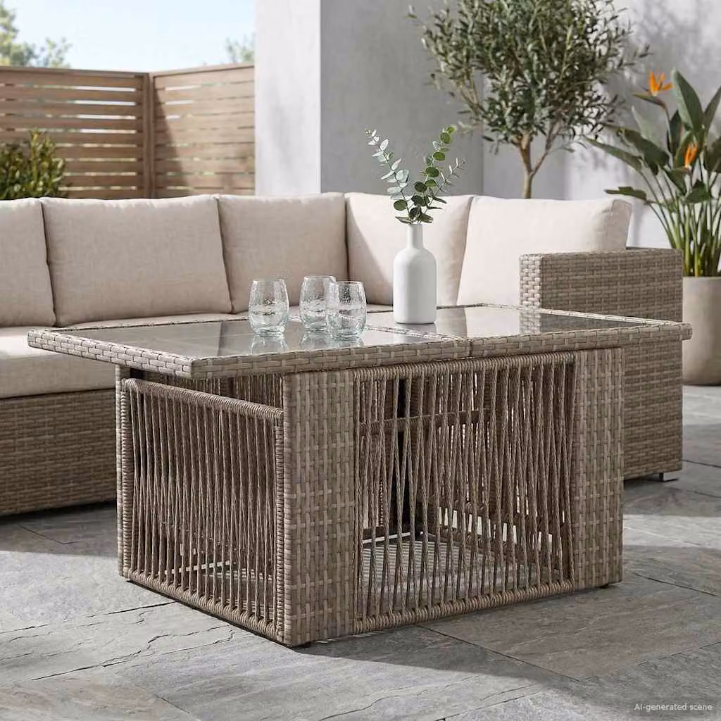 vidaXL Tavolo da giardino moderno in acciaio verniciato Grigio L: 100 cm, P: 55 cm, H: 37 cm