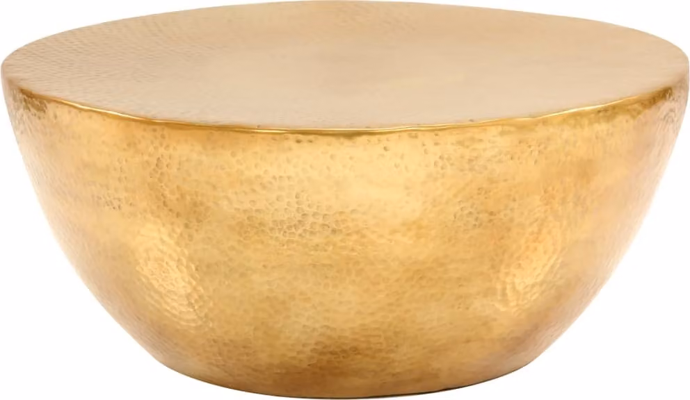 Tavolino in alluminio martellato 70x30 cm ottone