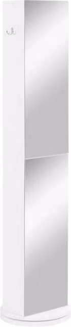 Mobile colonna bagno girevole con specchio 6 ripiani bianco 36 x 36 x 171 cm salvaspazio design moderno