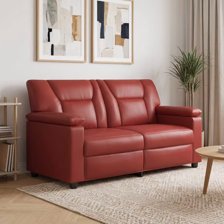 Divano moderno vidaXL in similpelle rosso, L: 171 cm, P: 85 cm, H: 93 cm