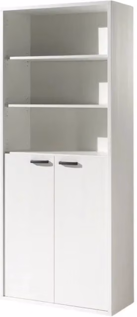 Biblioteca da ufficio – 2 porte e scaffali – Collezione SOON – Bianco Opaco