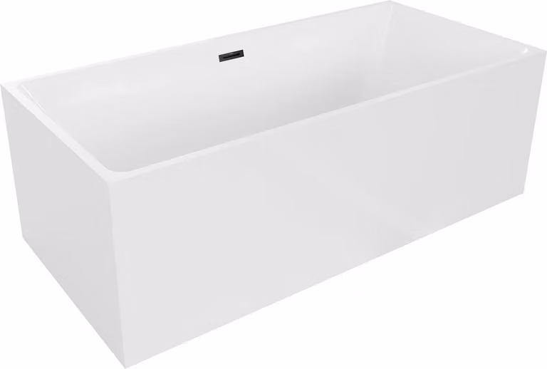 Mexen Nita vasca da bagno indipendente 170 x 80 cm, bianca, troppopieno nero - 52091708000-70
