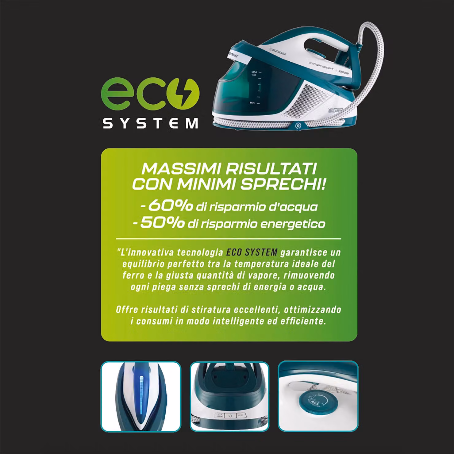 Ferro da stiro con caldaia Dictrolux Vapor Swift ECO 2200 Watt con piastra antiaderente e funzione anti-calcare – 3