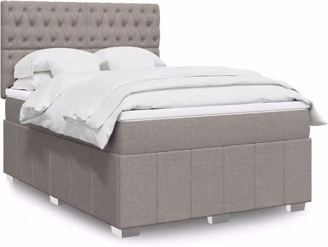 Giroletto a Molle con Materasso Tortora 140x190 cm in Tessuto 3293974