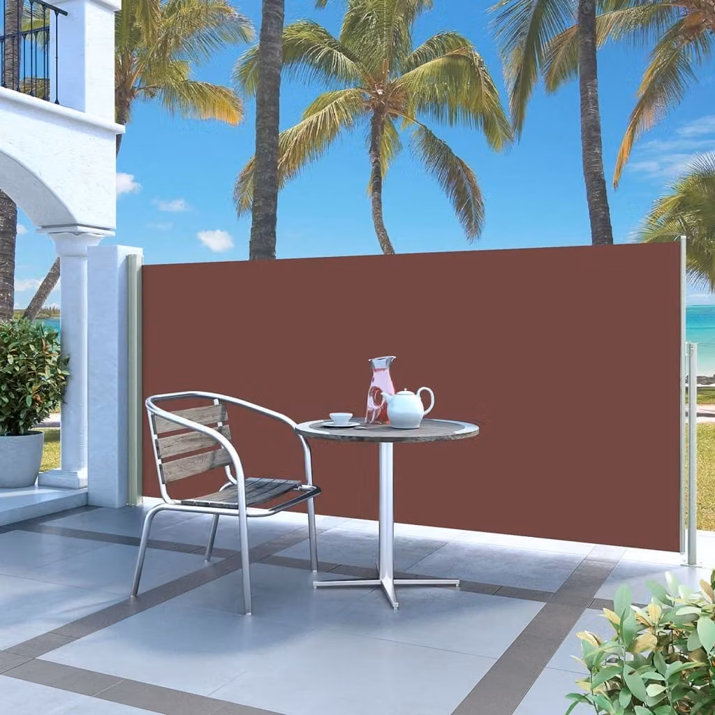 The Living Store Tenda laterale estensibile 140x300 cm Marrone