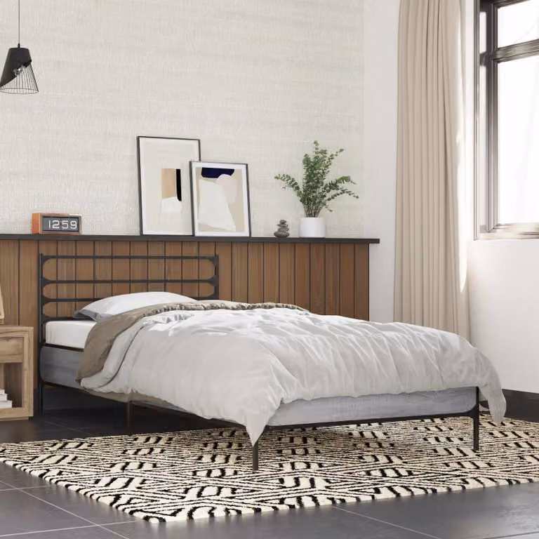 Struttura del letto moderna vidaXL Sonoma grigio L 80 x P 200 x H 140 cm