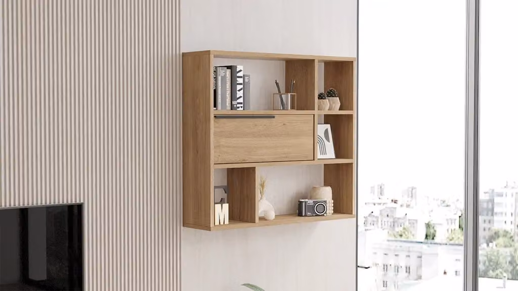 Mensola da parete in legno Calvin HANAH HOME Marrone L: 90 cm, P: 22 cm, H: 81 cm – 2