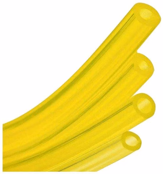 Tubi flessibili per benzina, adatti a piccoli motori, disponibili in 4 dimensioni, colore giallo, resistenti agli oli.