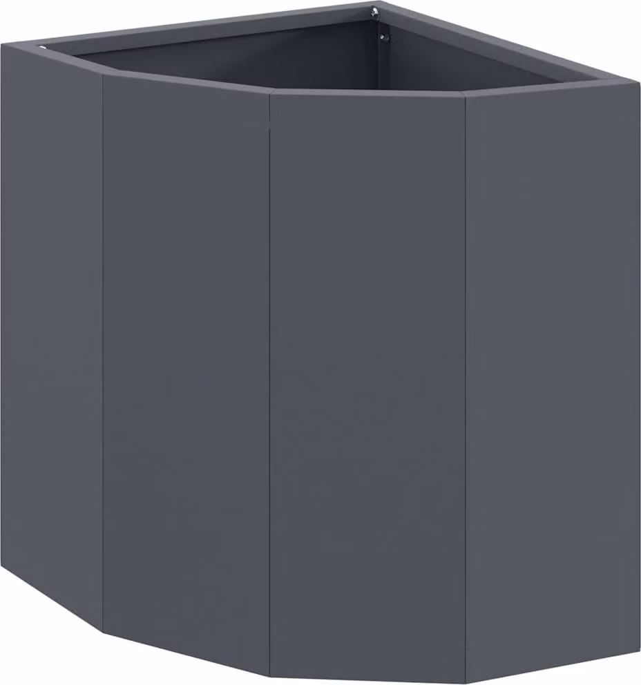 Vaso d'angolo Antracite 30 x 30 x 35 cm Acciaio