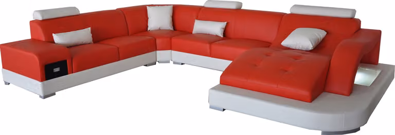Leder Eck Sofa Eck Wohnlandschaft Garnitur Design Modern Couch Sofas U-Form