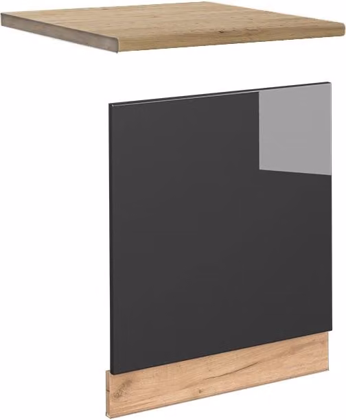 Pannello frontale Vicco Fame-Line Antracite lucido e Rovere dorato L: 60 cm