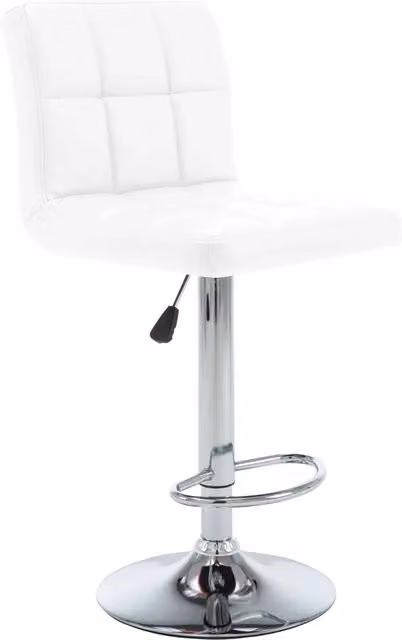 Set di 2 sgabelli da bar moderni vidaXL in similpelle bianca e metallo