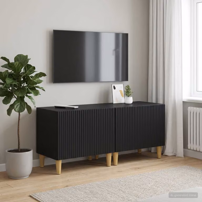Mobile TV moderno vidaXL in legno MDF nero per soggiorno