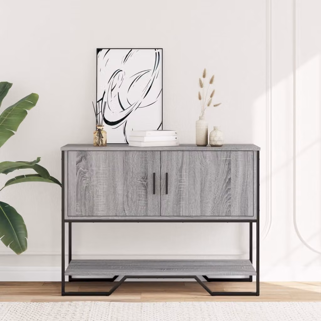 vidaXL Tavolo Consolle Grigio Sonoma 100x35x74,5 cm in Truciolato