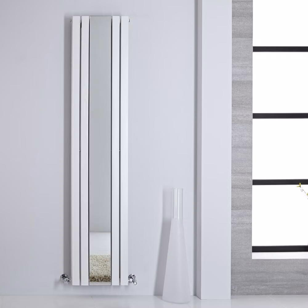 Radiatore Verticale con Specchio Bianco 1800x385mm 1060W Termosifone da Arredo - Sloane