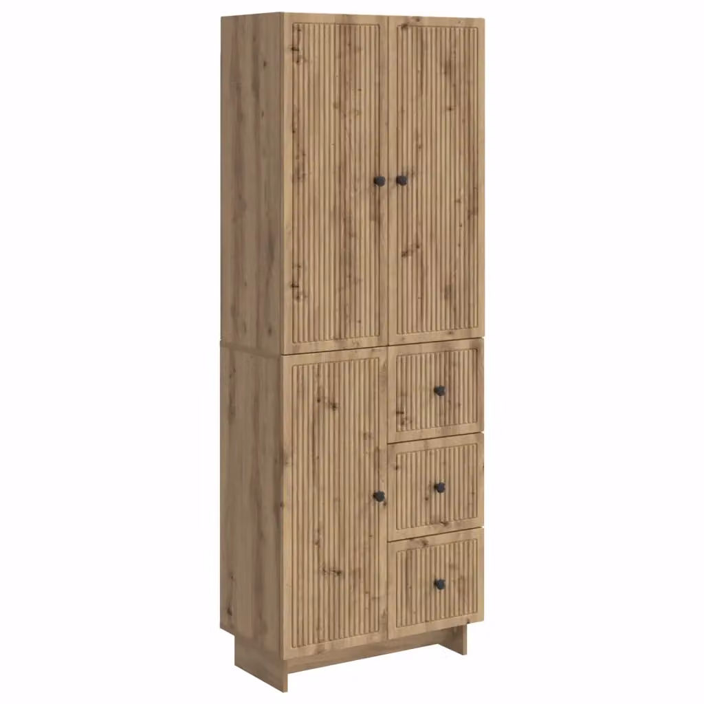 Set di 2 armadi moderni vidaXL in legno MDF marrone opaco per soggiorno L/P/H: 90,0 x 34,5 x 66,0 cm – 2