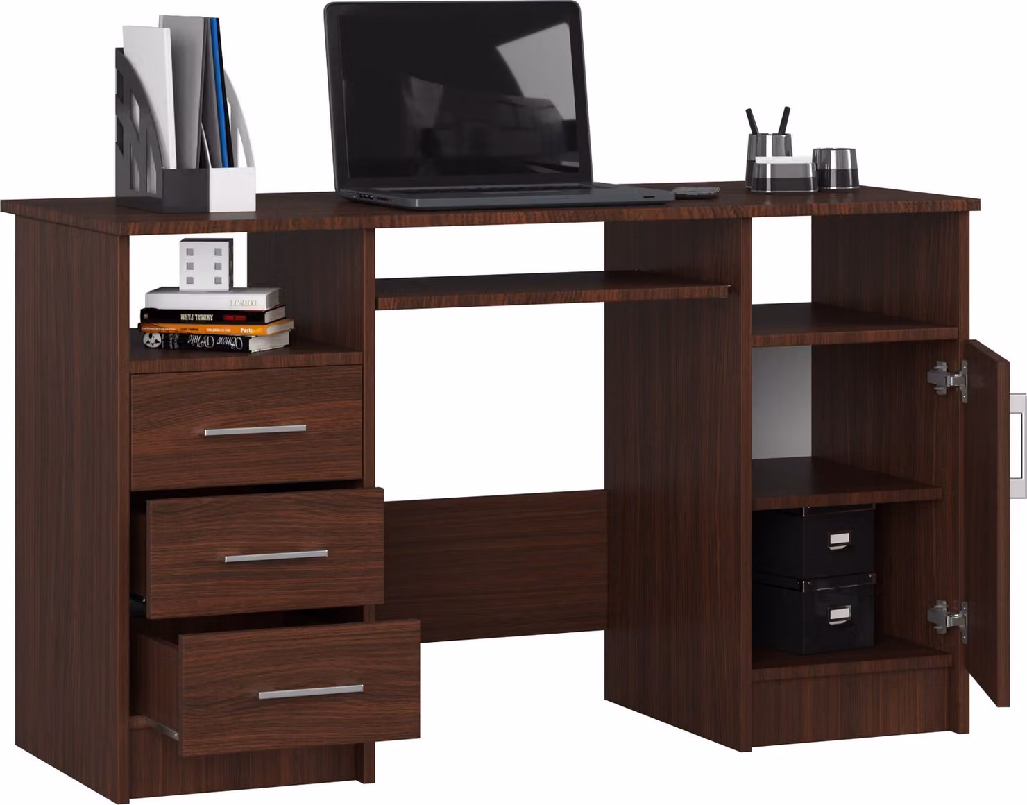 Scrivania Wenge con spazio di archiviazione e design elegante BIURKO ANA