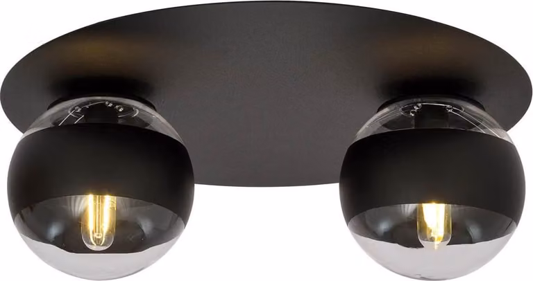 Lampada da soffitto Emibig 2xE14 40W SOLAR 2 NERO/RIGHE 1129/2