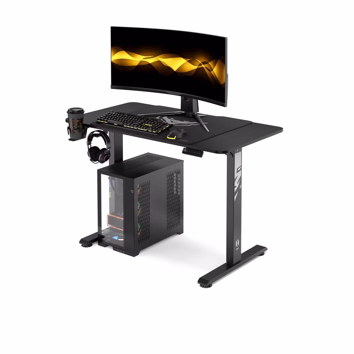 Diablo Tavolo da gioco elettrico X-Tensio Scrivania per ufficio Funzione memoria Touchscreen Altezza regolabile 110 cm Nero