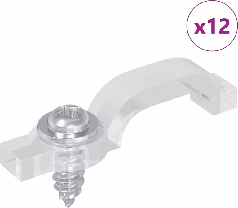 Clip per Striscia LED 23,8 mm 12 pcs Trasparente