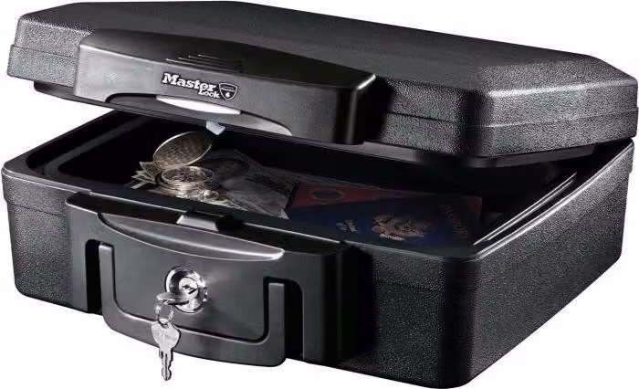 Cassaforte ignifuga Master Lock H0100EURHRO, impermeabile, con chiave, 4,9 L, 15,6 x 36,2 x 33 cm