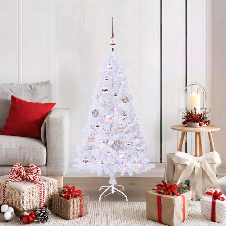 Maison Exclusive - Albero di Natale artificiale bianco, 120 cm, in PVC e acciaio