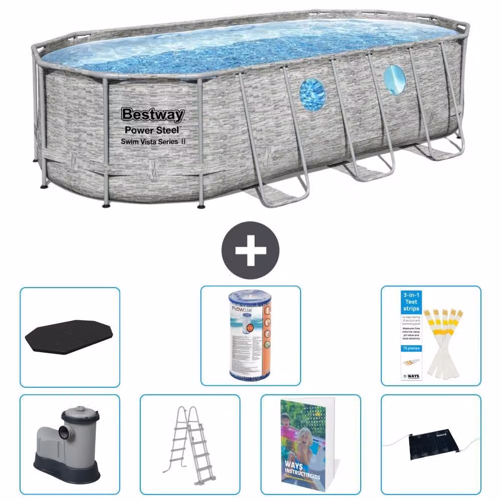 Bestway Power Steel, piscina ovale - 549x274x122 cm - composta da 6 parti, modello S619