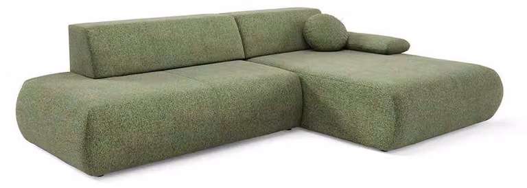 Divano angolare con funzione letto, modello Puentro, lato destro, colore verde salvia