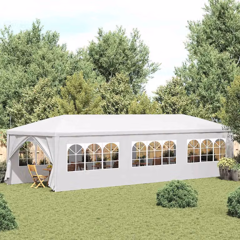 vidaXL Tenda per Feste Bianca L: 900 cm, P: 300 cm, H: 255 cm