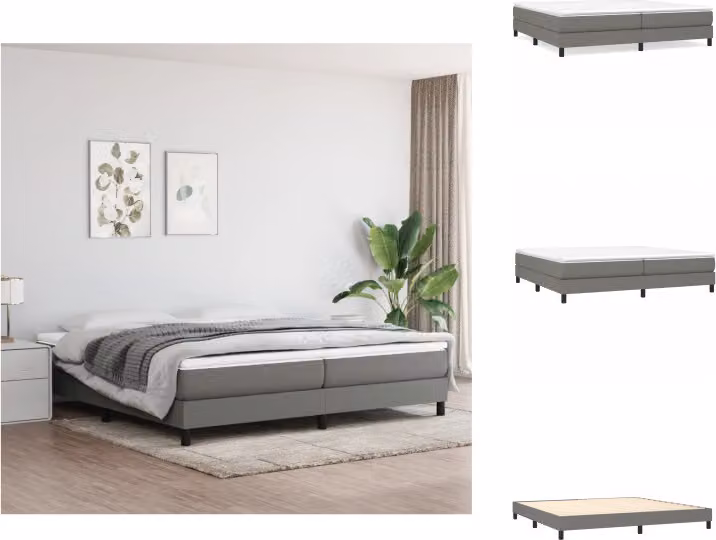 vidaXL Letto a molle insacchettate grigio scuro 200x200 cm in tessuto - Letti & strutture letto