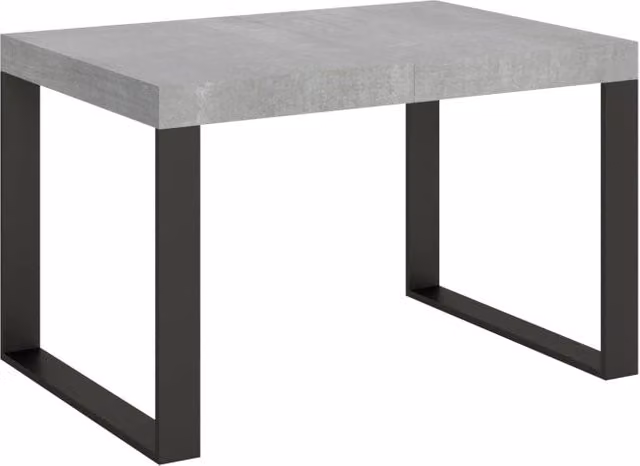 Tavolo Allungabile 140-244x90x77 cm Tecno Cemento Gambe Antracite