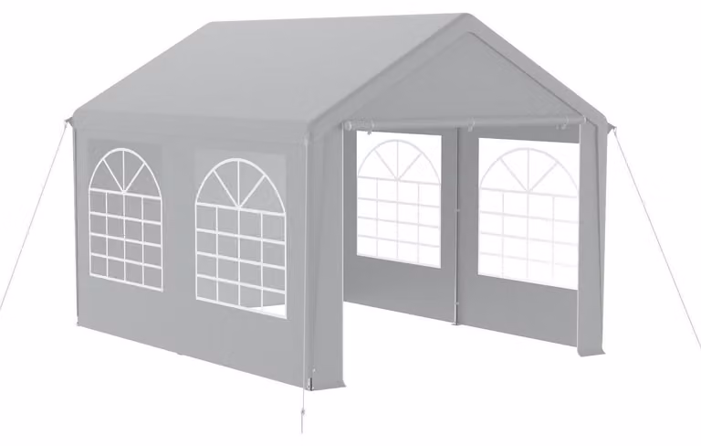 Tenda da festa modello "Pavillon" di 3x4 metri, con 4 pareti laterali, impermeabile, con protezione solare, colore grigio