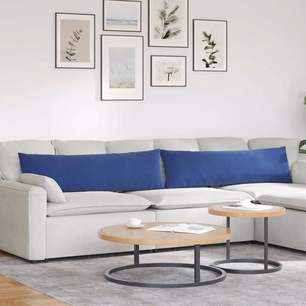 Set di 2 cuscini da divano vidaXL in velluto a coste blu, L 145 x P 40 x H 40 cm