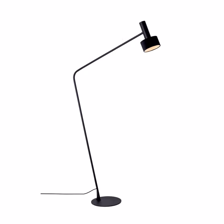 Viokef Lampada da terra Arietta, Nero, Soggiorno / Sala da pranzo, Tessuto / Stoffa / Seta, Moderno, Lampada da terra