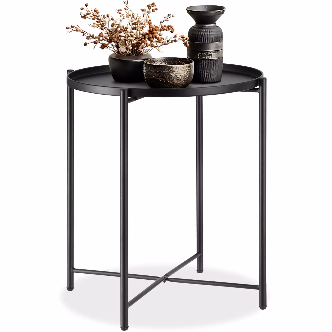 Tavolino Chester tectake nero L/P/H: 45,5 x 45,5 x 53 cm – 1