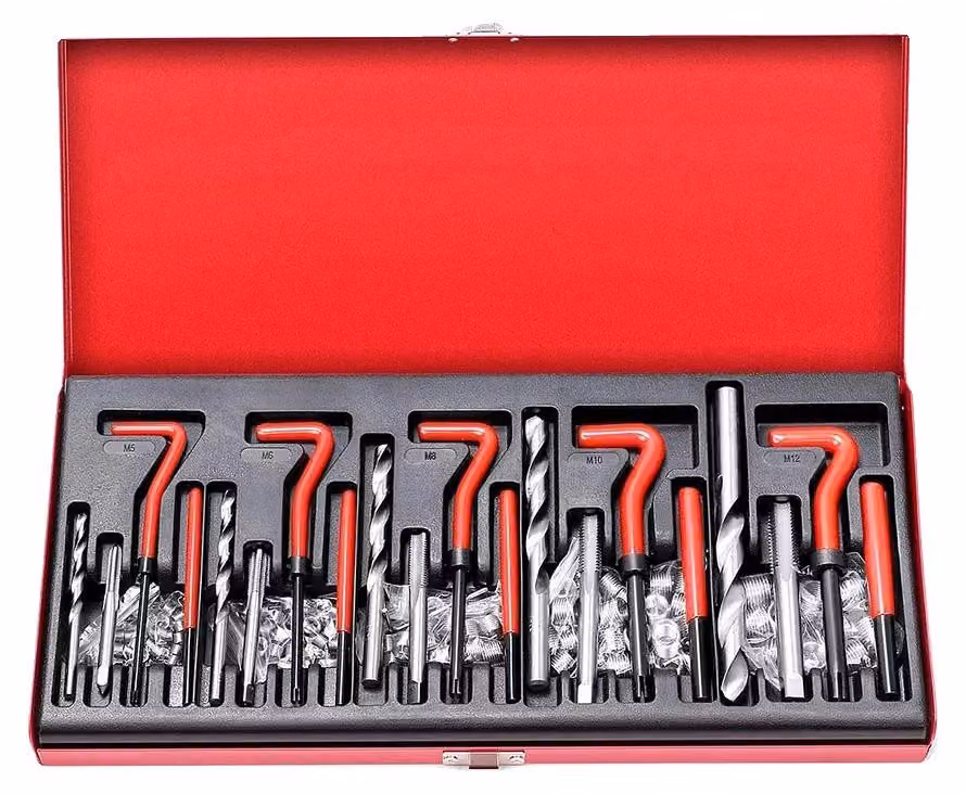 Kit di strumenti per la riparazione di filettature, composto da 131 pezzi, inclusi filettatrici e punte, modello 131Pcs