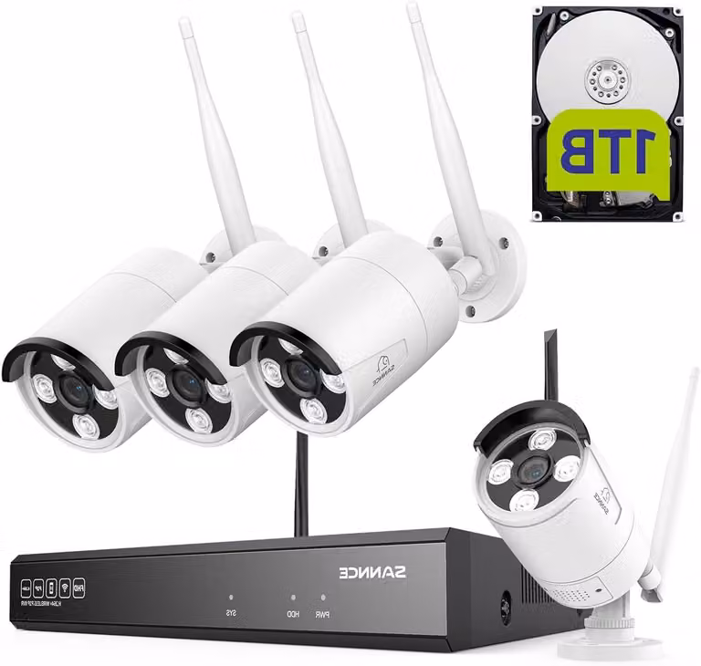 Telecamera di sicurezza Wi-Fi - Sistema di sicurezza wireless - Kit di telecamere di sicurezza - Kit di telecamere per esterni