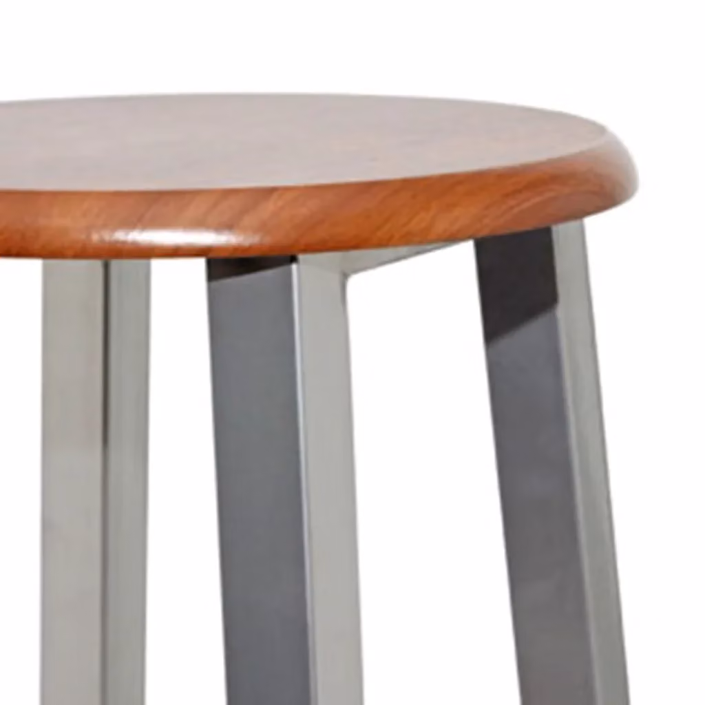 Set di 4 sgabelli da bar moderni vidaXL in MDF e metallo, colore argento e marrone – 2
