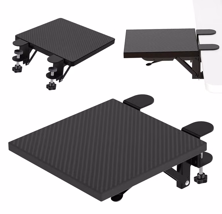 Omgoods - Supporto per braccio del computer - Estensione per scrivania - Supporto per braccio del mouse - Poggiapolsi ergonomici - Fissaggio per piano tastiera - Adatto per uso domestico e in ufficio