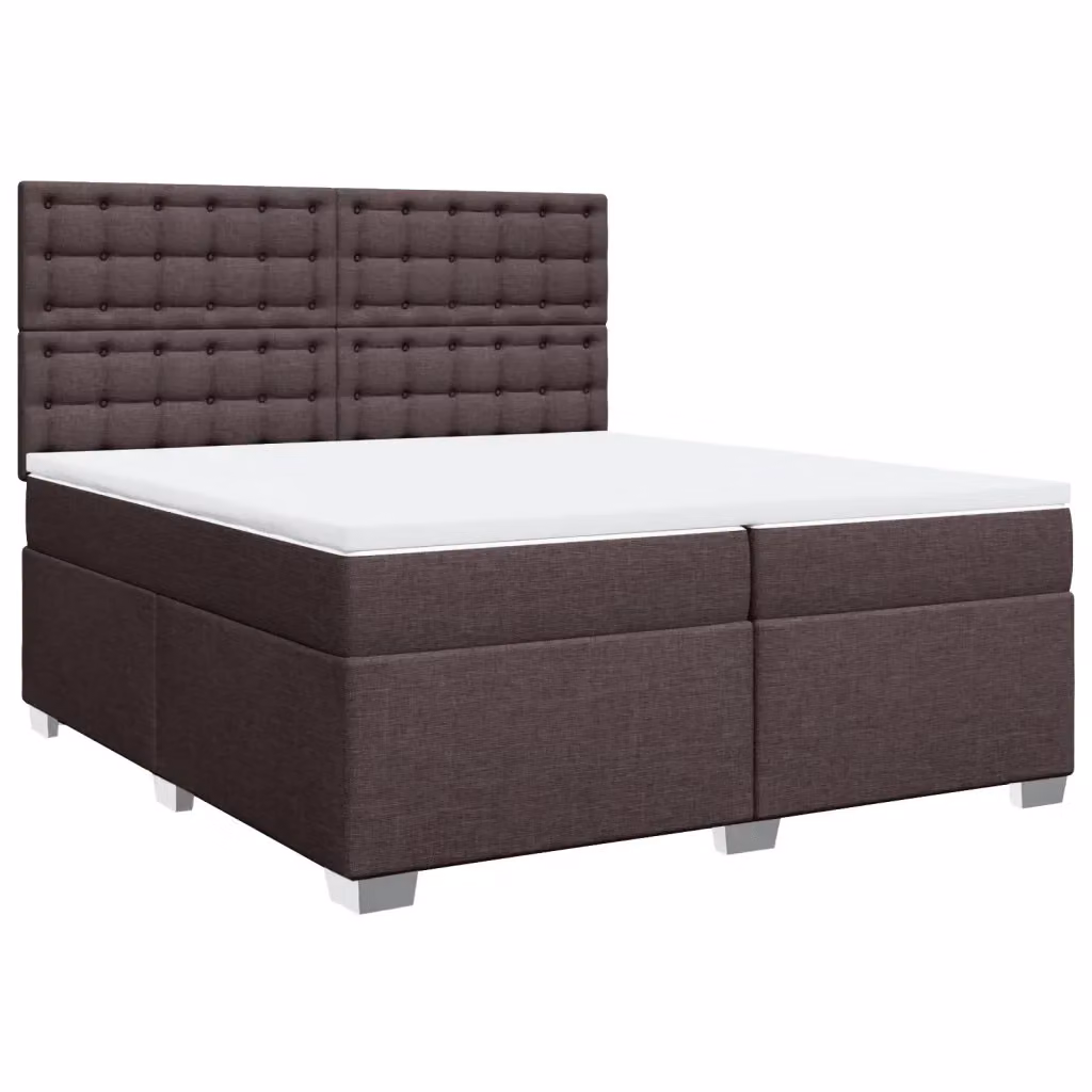 Letto Ibrido vidaXL con Giroletto a Molle e Materasso, Marrone e Bianco, L/P: 200 x 200 cm – 2