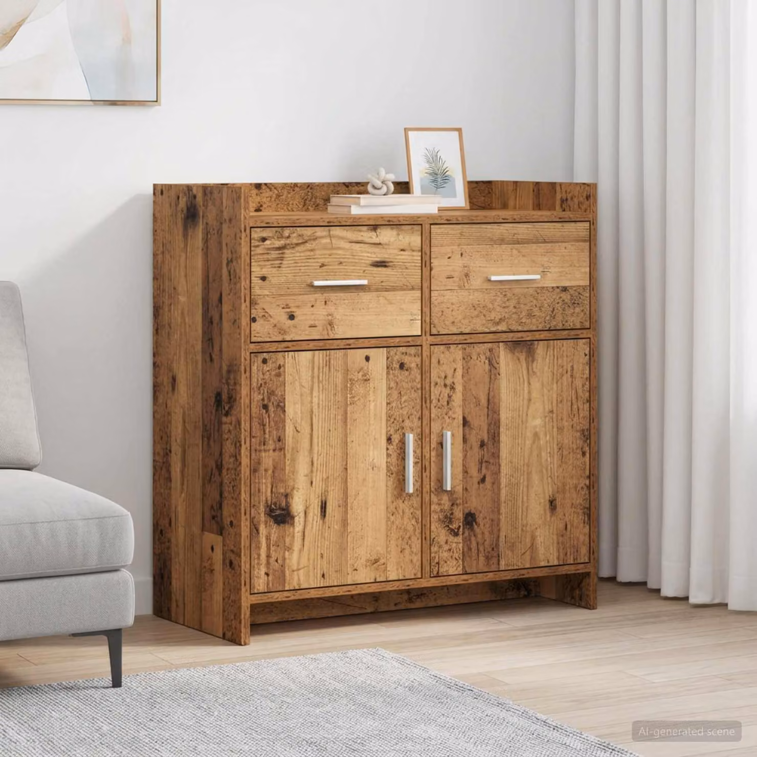 Credenza vidaXL in legno antico marrone L 75 x P 36 x H 80 cm