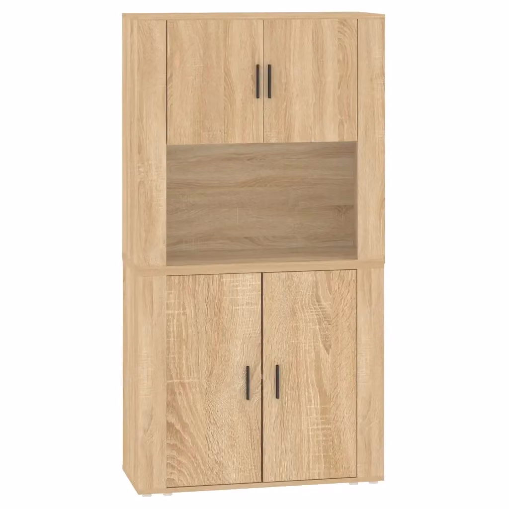 Credenza moderna sospesa vidaXL in legno multistrato color rovere beige – 2