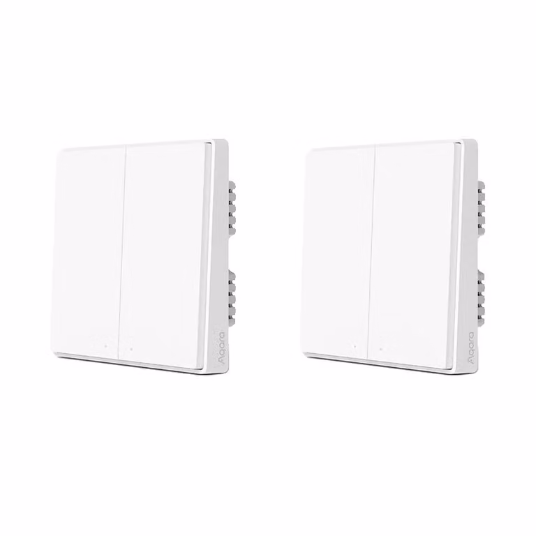 Aqara Interruttore a parete intelligente, connettività Zigbee, nessun conduttore di neutro richiesto, 2X D1 Nessun conduttore di neutro 2K