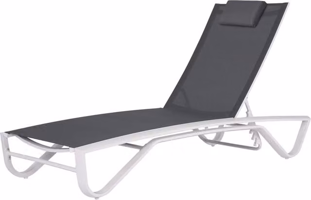 Lettino Prendisole da Giardino 190/175x69,5x32,5/98 cm in Alluminio e Textilene Grigio