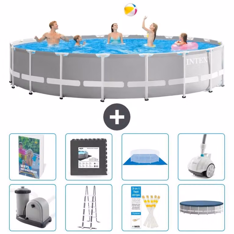 Struttura per piscina a forma di prisma - 610x132 cm - composta da 7 elementi - modello S610
